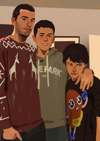 A family photograph of Daniel, Sean, and Esteban from Sean's USB. ("Wolves")