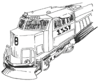 Train illustration from Max's diary.