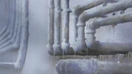 Frozen pipes at Levittown.