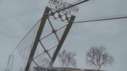 The towers at the Ambassador Bridge falls.