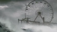 The ferris wheel in the waves