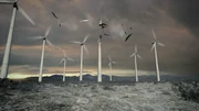 The wind turbines shatters.