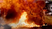 One of the houses explode.