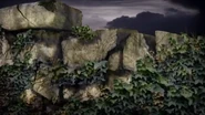 Ivy grows on the walls.