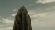 Bottom view of the Los Angeles City Hall.