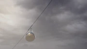 The gondola swings in the air.