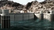 Back side of the Hoover Dam.