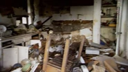 Damages to the interior of a home after Hurricane Katrina.