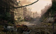 Full view of the ruined London.