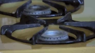 The stove sparks.