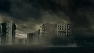 The building is swallowed.