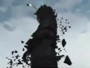 The column breaks and the statue falls