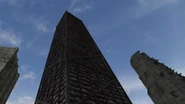 The John Hancock Center in 250 years after people, street view.