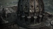 The aerial view of St. Peter's Basilica, as seen in 500 years after people.