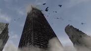John Hancock Center begins to collapse.