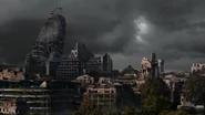 The Gherkin begins to collapse.
