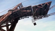 Underneath of the bridge during the collapse.
