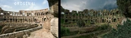 Before and After effects of plants within the Colosseum.
