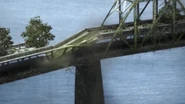 A span of the bridge collapse on the deck.