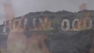 The sign during a wildfire