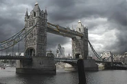 Tower Bridge as seen in 50 years after people.