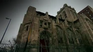 The partial collapsed Gary Methodist Church.