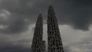 Petronas Towers in 500 Years after people.