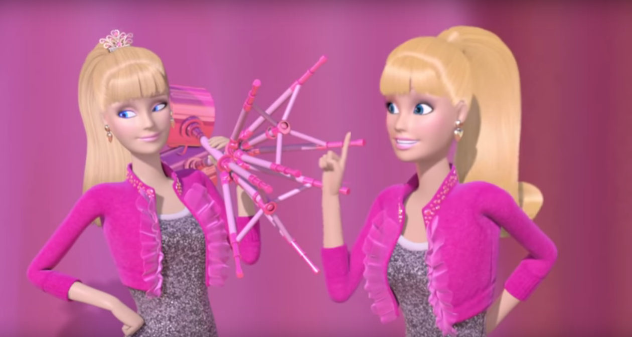 Barbie sales the robot