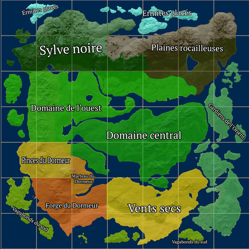 Répartition des régions sur Life is Feudal : MMO