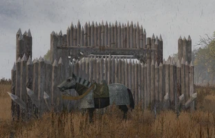 Деревянная воротная секция (Вид спереди)