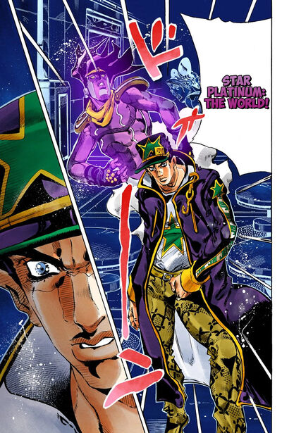 No primeiro episódio da terceira parte de Jojo o Star Platinum levava  várias coisas até o jotaro que estava na prisão mas como isso é possível se  o alcance do Star Platinum