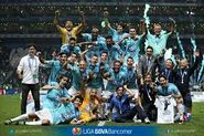 Celebrando el titulo del Clausura 2016, en el Estadio BBVA Bancomer