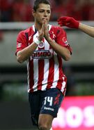 Chicharito en su ultimo partido con chivas, el 30 de Julio de 2010