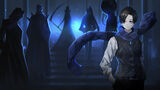 Demian standing with others from an unknown faction in the Official Promotion Video