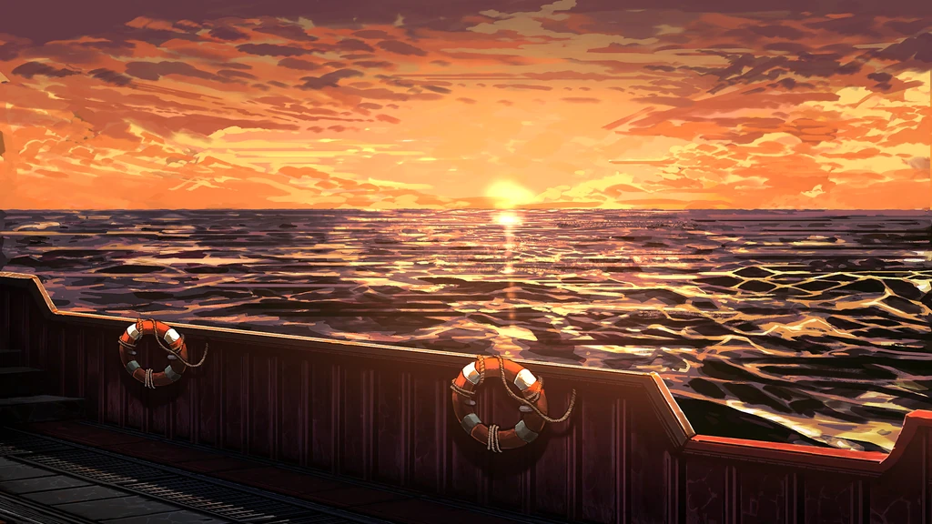 Story boat sunset