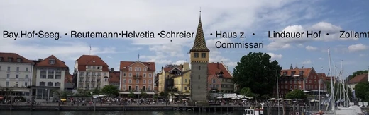 Die Hotelparade neben dem Bahnhof