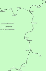 1854 fertige Gesamtstrecke, Verknüpfungen 