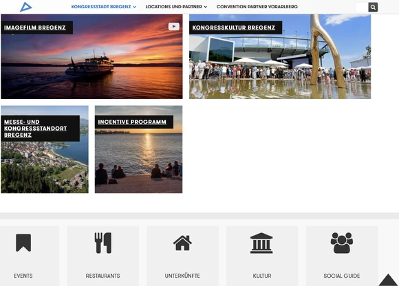 Beispielseite bei bregenz.travel