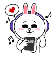 Cony listening to music.