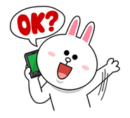 Cony phoning someone.