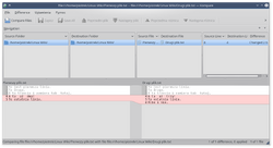 Porównanie dwu plików w programie Kompare