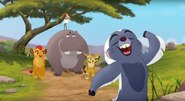 Kion and his friends in a Deleted Scene