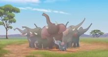 8 trunks honking