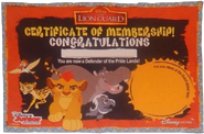 Disney Store Certificate of Membership