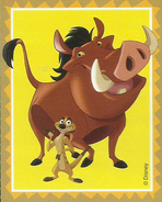 Timon and Pumbaa card from The Lion Guard Magazine