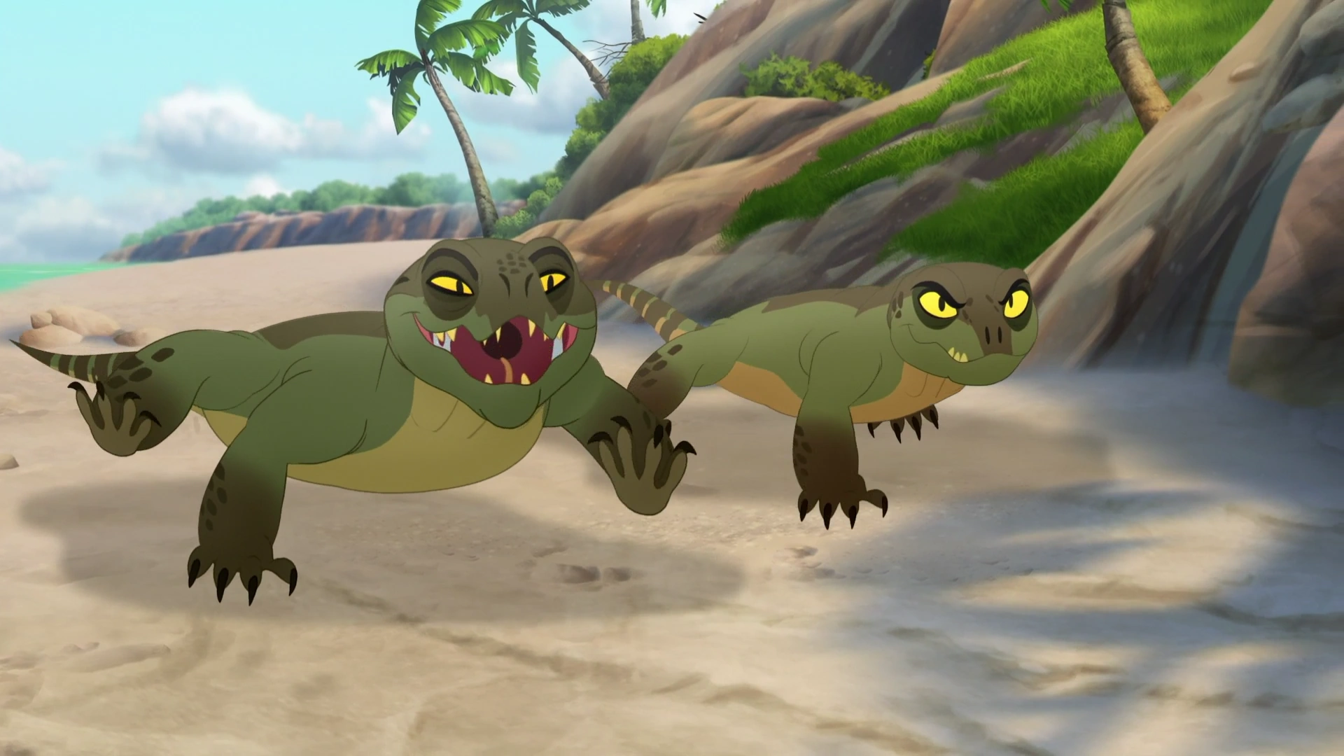 Komodo Dragon Eating Lion