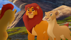 Simba and Nala bid Kion farewell.