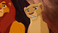 Nala reminds Kion of Simba's victory over Scar.