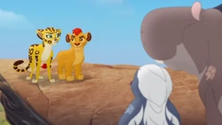 Kion doubts Beshte and Bunga's claims about Rafiki's paintings.