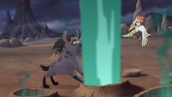 Ono uses steam vents to defeat some hyenas.